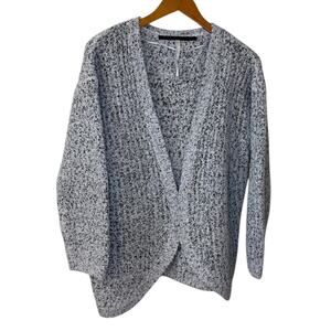 Kensie Cardigan Women‎ Medium Gray Casual Workwear Preppy Open Winter Grannycore